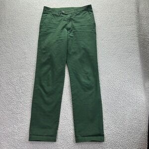 Spier & Mackay Pants Mens 31 Green Handmade Slim Fit Mid Rise Straight Leg Chino